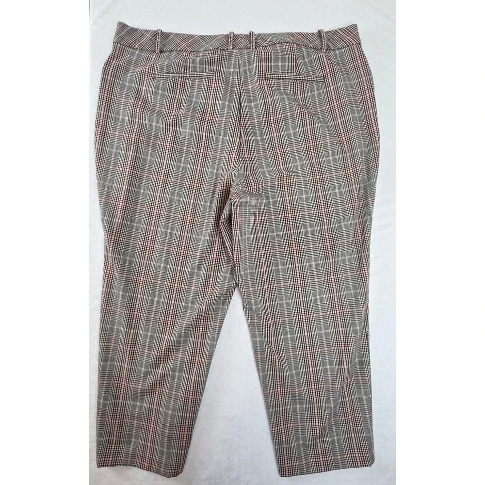 Ava & Viv Womens 24 Plaid Tapered Ankle Dress Pants Multicolor Stretch VN1111626